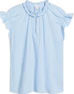 Caslon® Ruffle Cotton Gauze Top