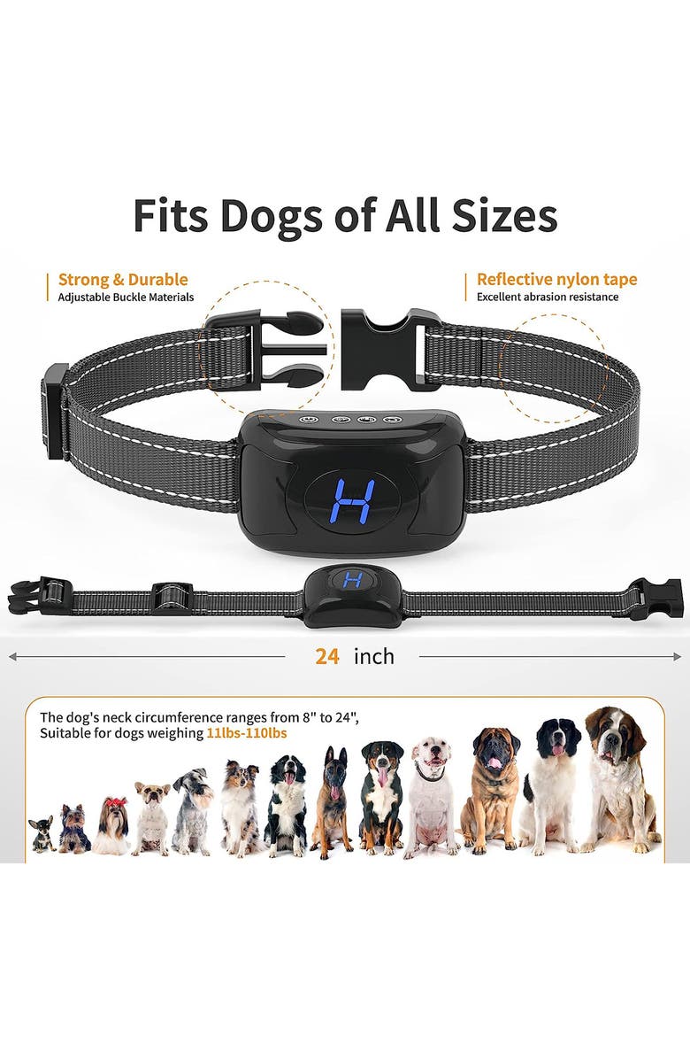 PET LIFE Woofade 3-Level Sensitivity of Tone and Vibration Anti-Bark Dog Collar, Alternate, color, 