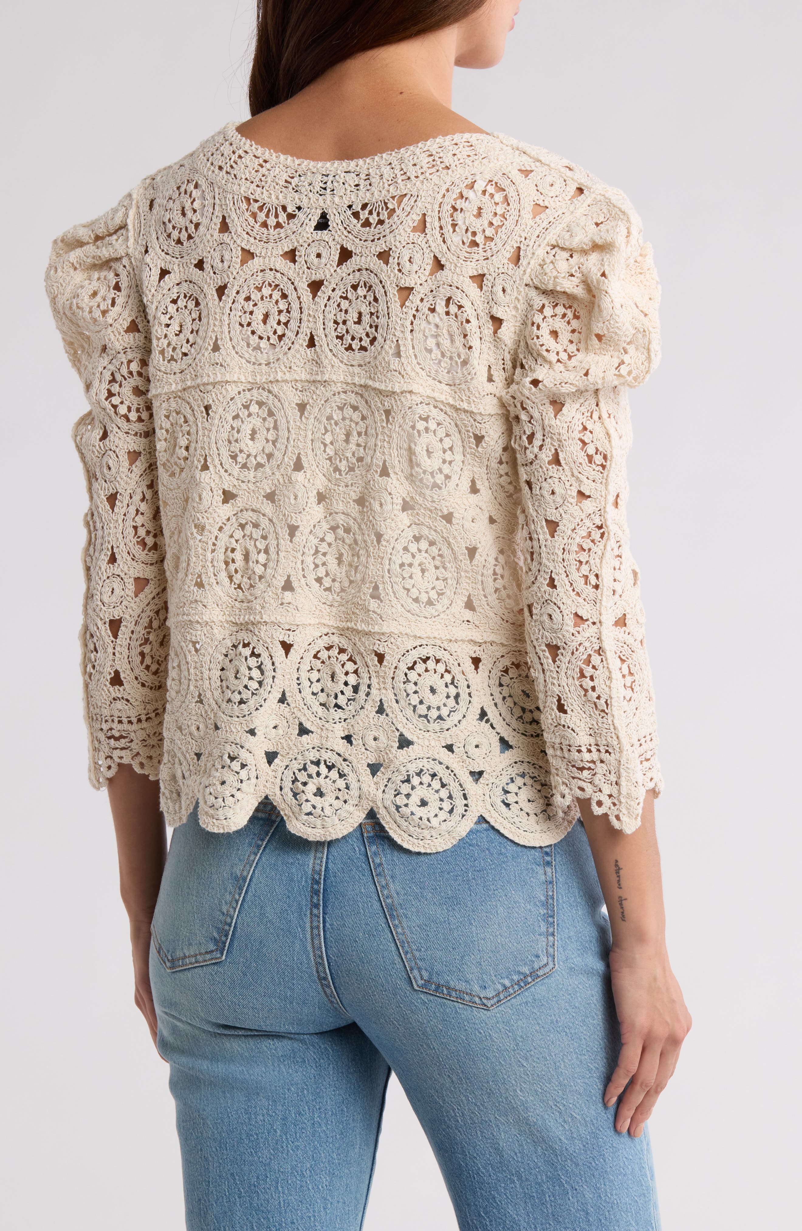 Crochet Button Front Cardigan - image 4
