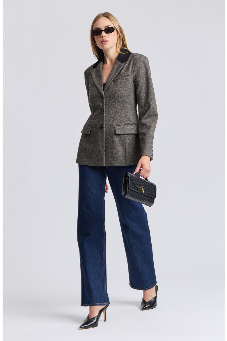 Hourglass Blazer, Alternate, color, BLACK GREY PLAID