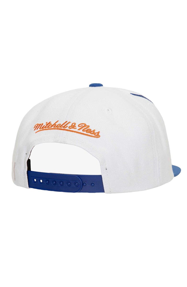 Mitchell & Ness Men's Mitchell & Ness White/Blue New York Knicks Waverunner Snapback Hat, Alternate, color, 
