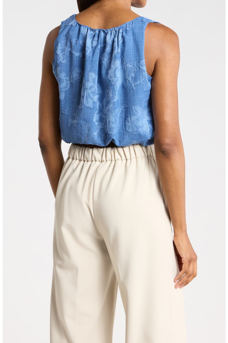 Floral Jacquard Bubble Hem Crop Tank, Alternate, color, BLUE FLORAL