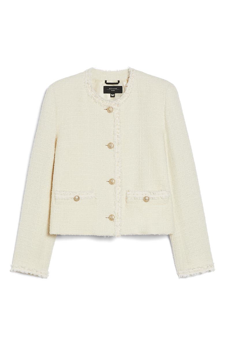 Weekend Max Mara Balia Fray Tweed Jacket, Alternate, color, 