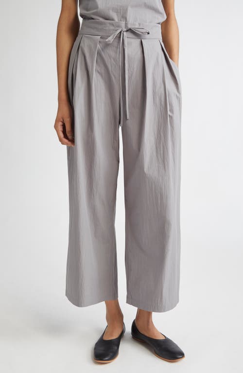 Lafayette 148 New York Dean Tie Waist Ankle Wide Leg Pants In Gray