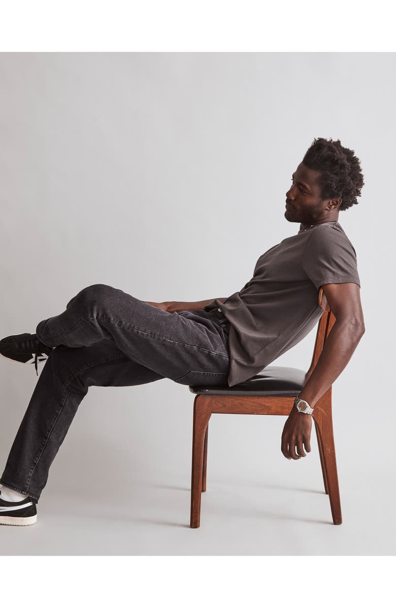 Madewell Allday Garment Dyed Cotton T-Shirt, Alternate, color, Black Coal