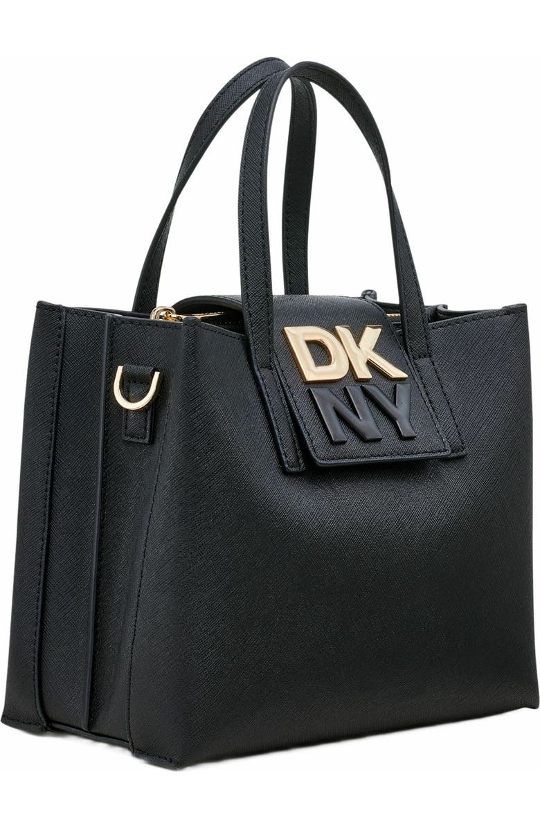 DKNY Faye Small Satchel, Alternate, color, Blk/Gold