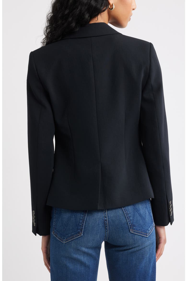 Curator Crepe Shrunken Blazer, Alternate, color, BLACK