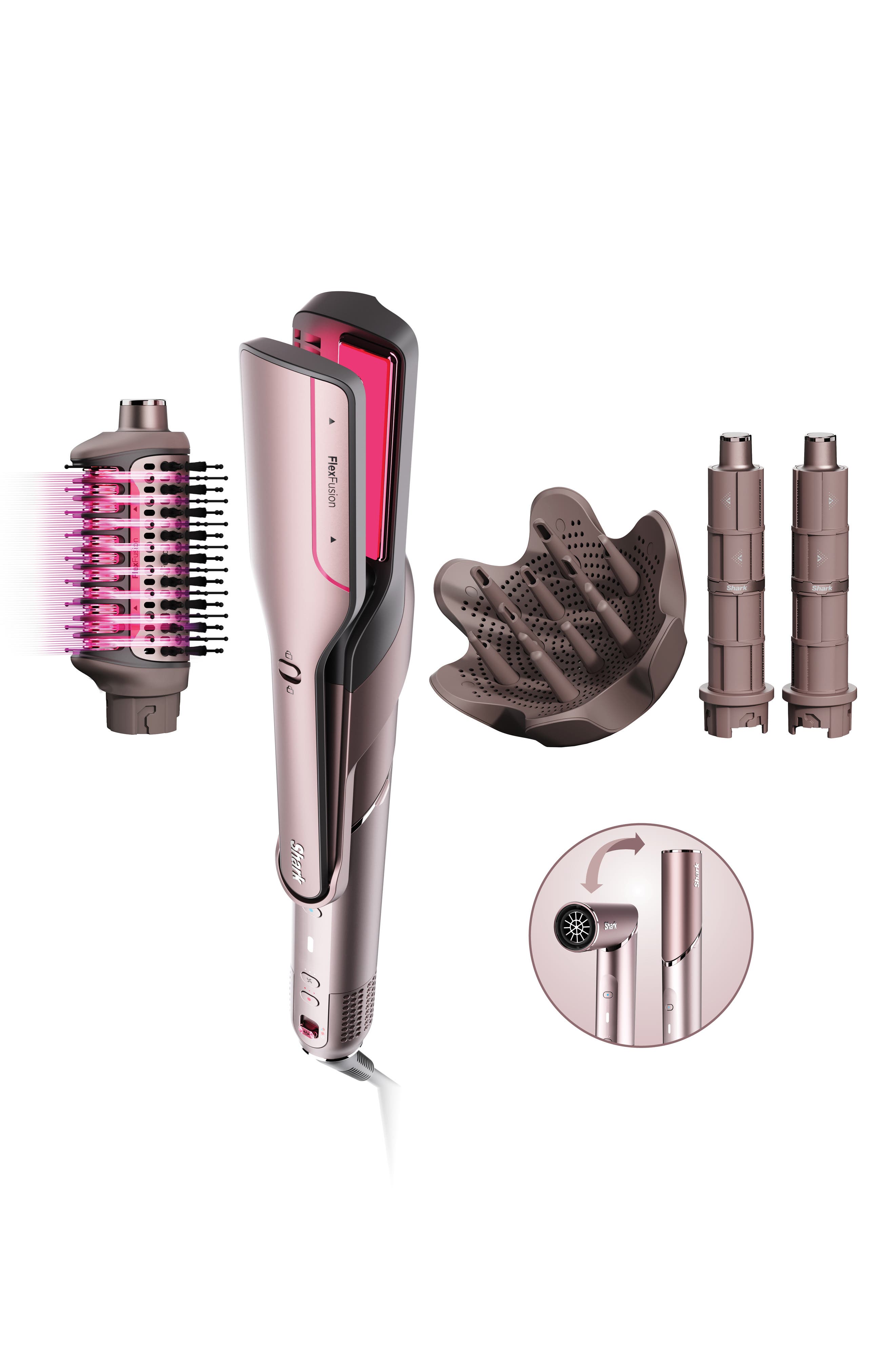 SHARK FlexFusion™ Air & Ceramic System with Air Straightener for Curly & Coily Hair in Cosmic Blush 