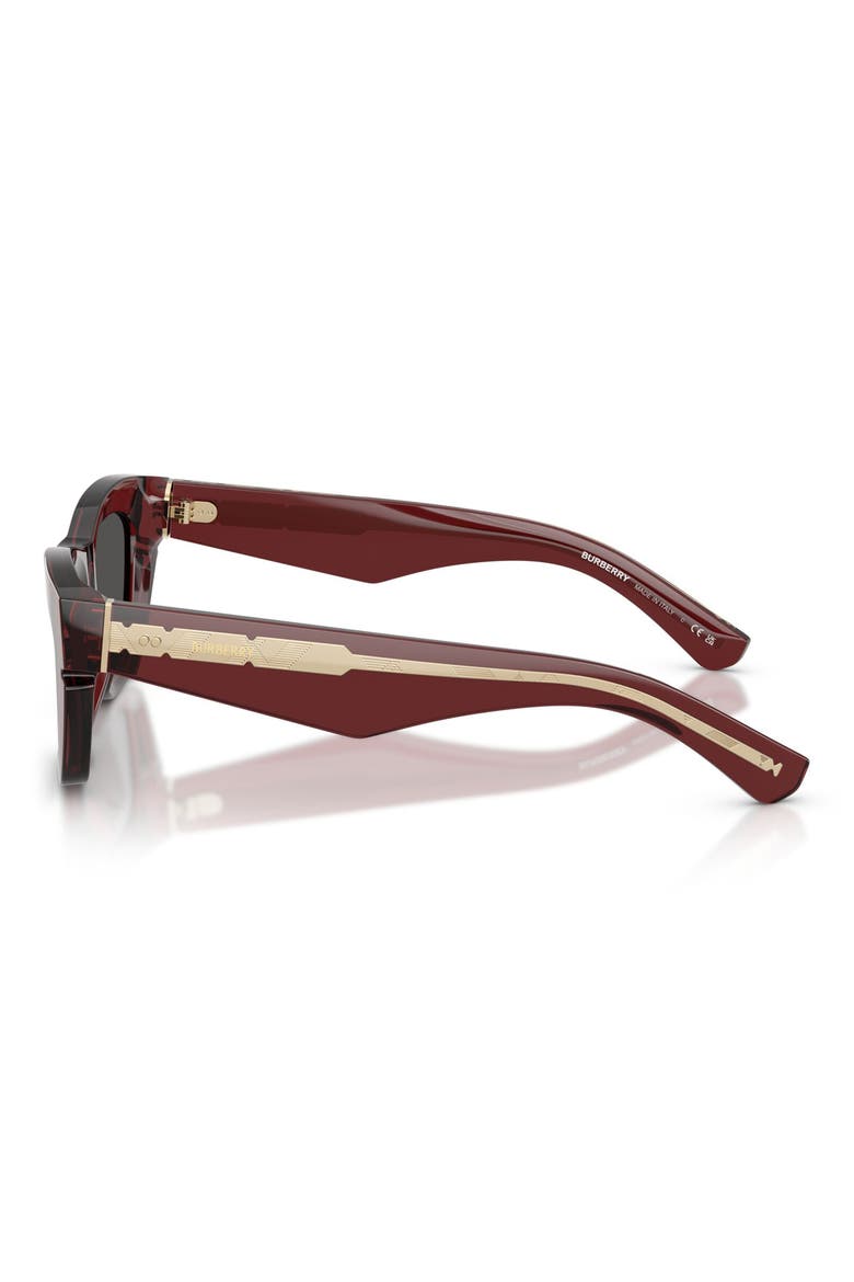 52mm Cat Eye Sunglasses, Alternate, color, BORDEAUX / DARK GREY