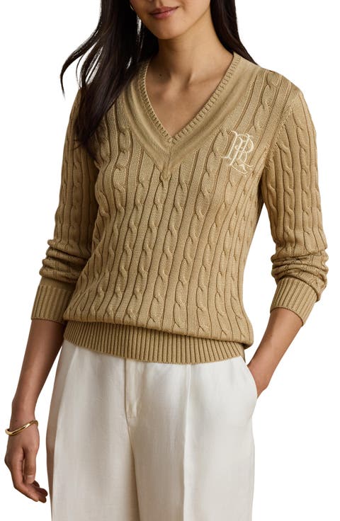 Cable Stitch V-Neck Sweater