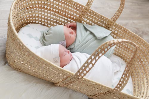 Ely's & Co. Jersey Knit Cotton Swaddle Blanket And Beanie Gift Set In Ivory