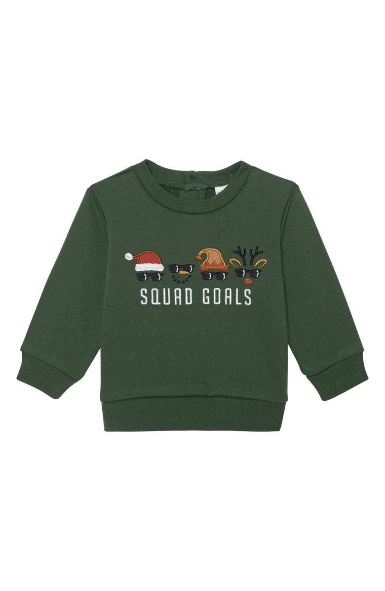 PL Baby by Petit Lem Squad Goals Sweatshirt, Leggings & Socks Set, Alternate, color, Squad