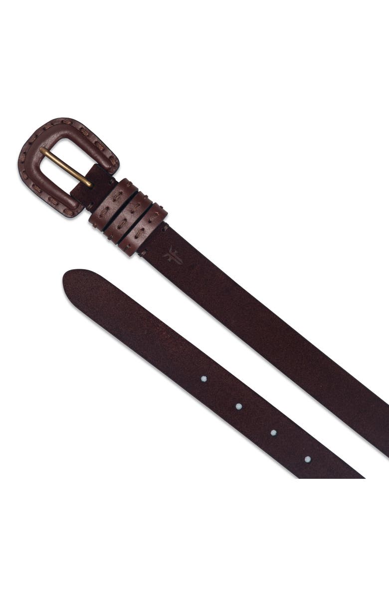 Frye Topstitched Leather Belt, Alternate, color,