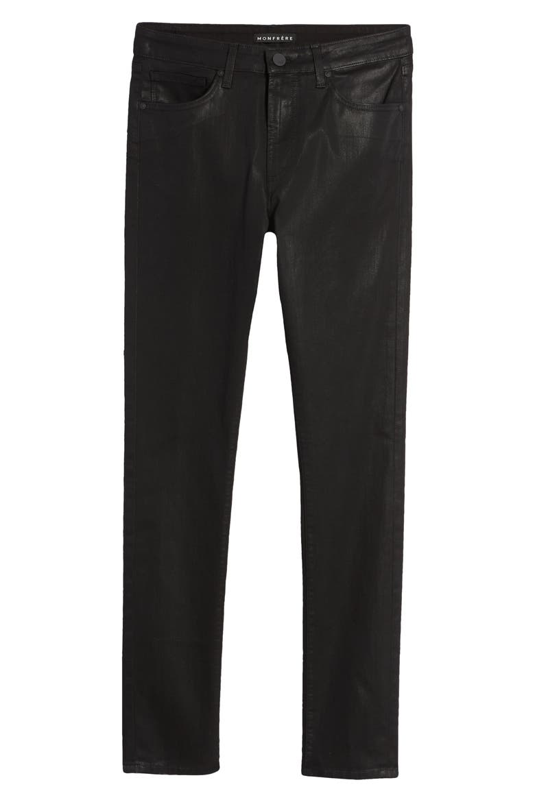 Greyson Skinny Fit Jeans, Alternate, color, COATED NOIR