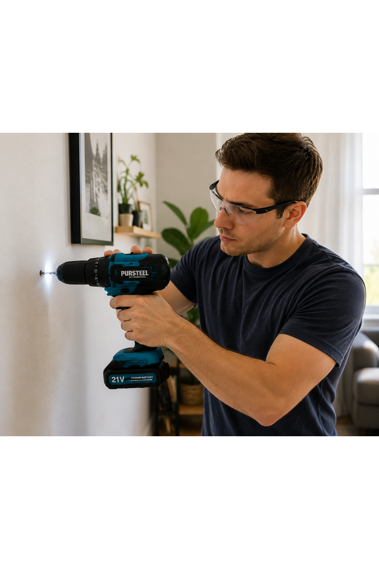 21V Cordless Drill 24 Piece Set, Alternate, color, Black