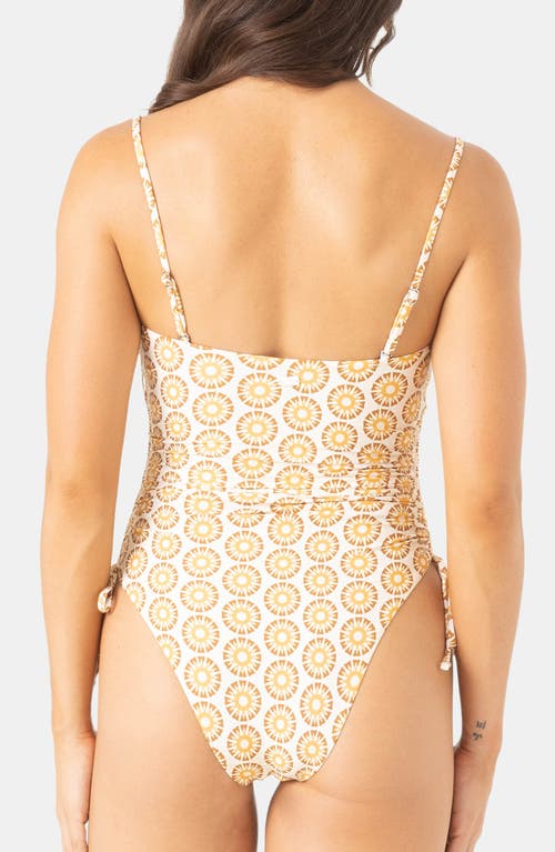 Roxy Sunshine State Of Mind Bandeau One-piece Swimsuit In Yellow