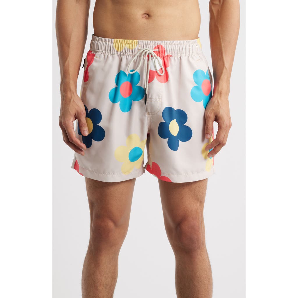 Oas Daisy Relaxed Fit Swim Trunks In Beige
