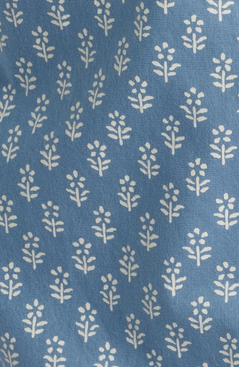 Faherty Playa Short Sleeve Stretch Organic Cotton Button-Down Shirt, Alternate, color, Blue White Bloom