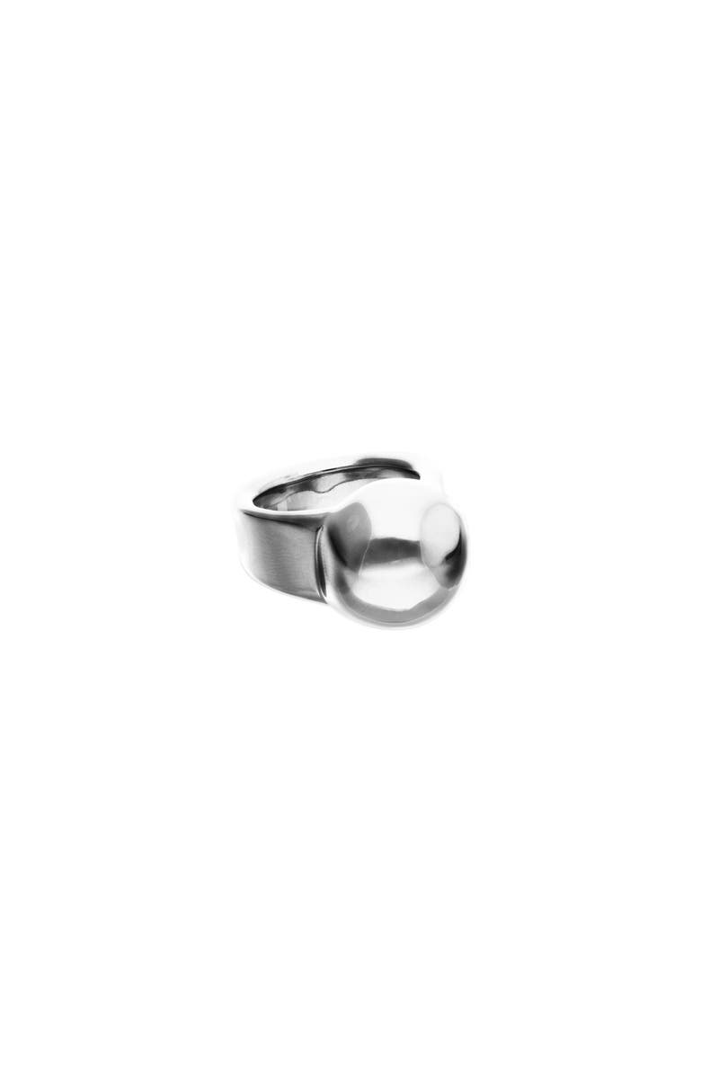 UNODE50 Sterling silver plated ring in the shape of a sphere, Alternate, color, Silver