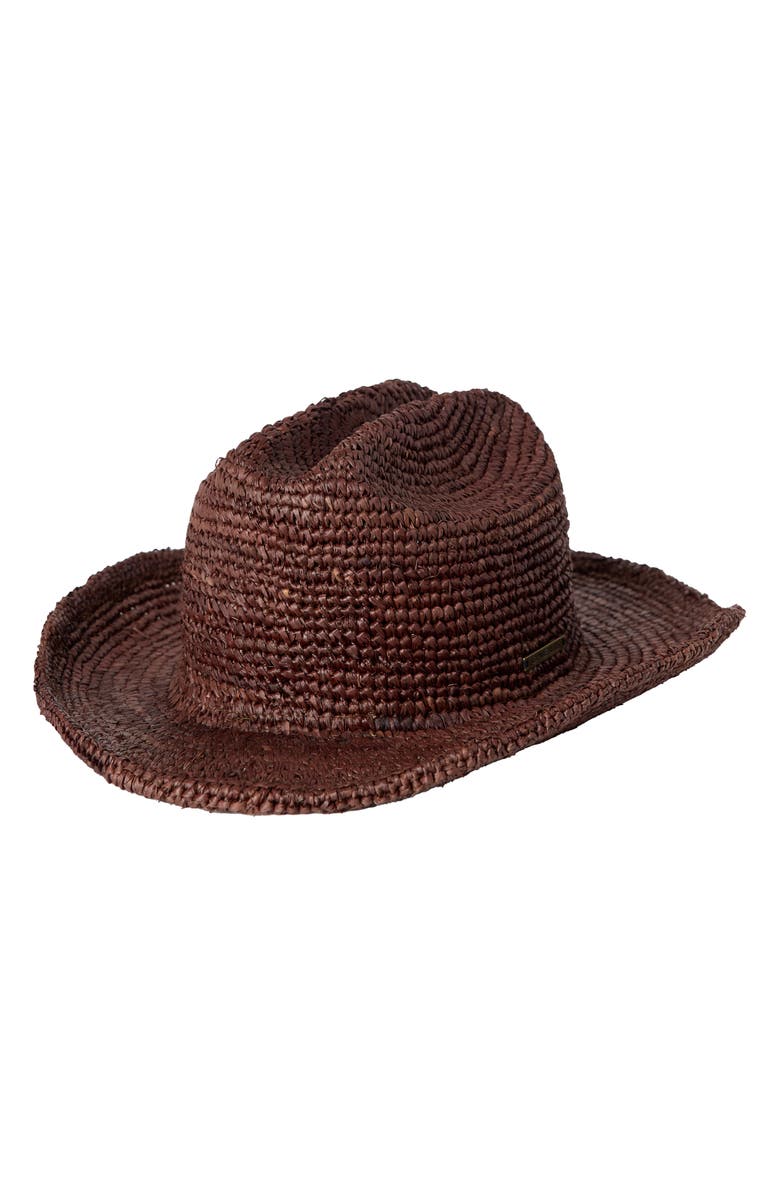 O'Neill Sunlit Straw Cowboy Hat, Main, color, Chocolate