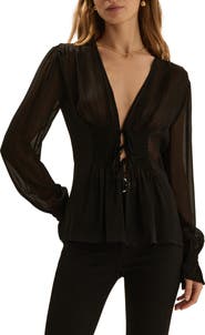 Favorite Daughter One Last Time Smocked Tie Top