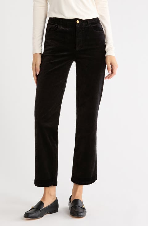 Mason Velvet Ankle Straight Leg Jeans
