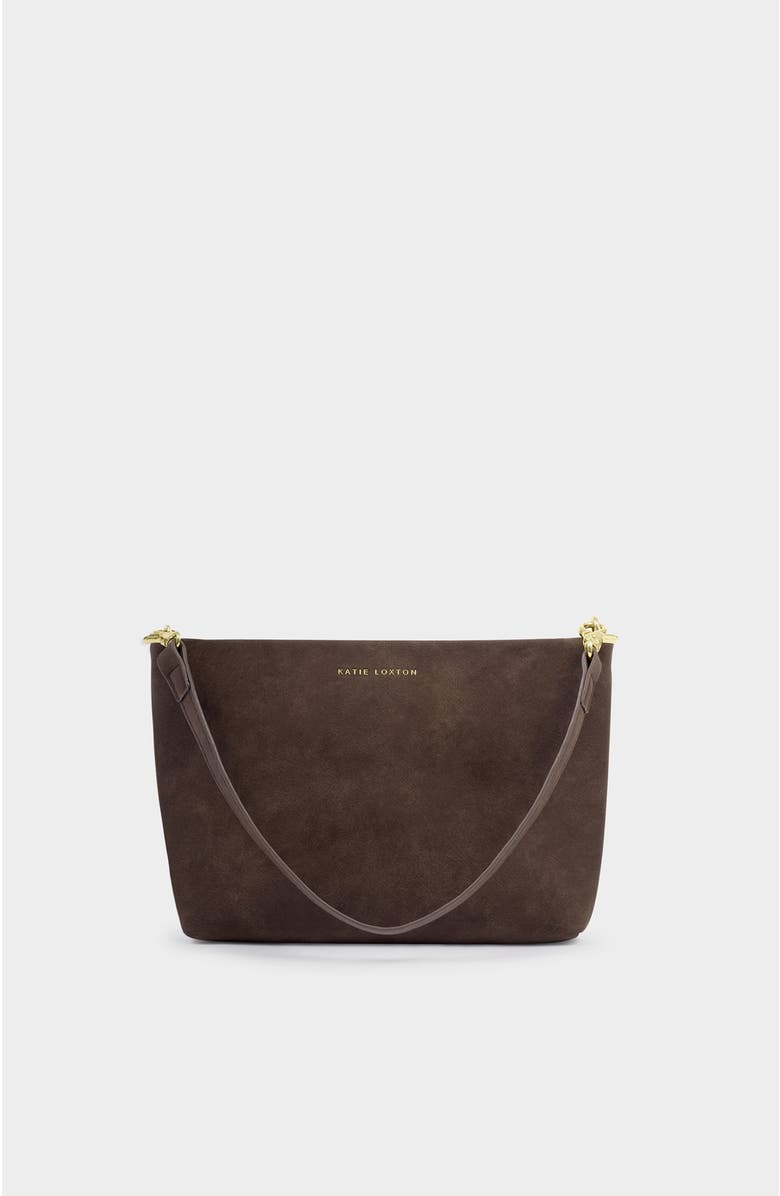Katie Loxton Cord Small Shoulder Bag, Alternate, color, Bitter Chocolate Suedette
