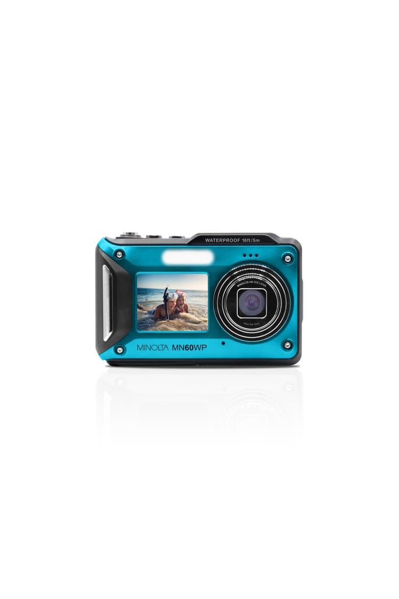 4K Ultra HD Dual Screen Waterproof Camera, Main, color, Blue