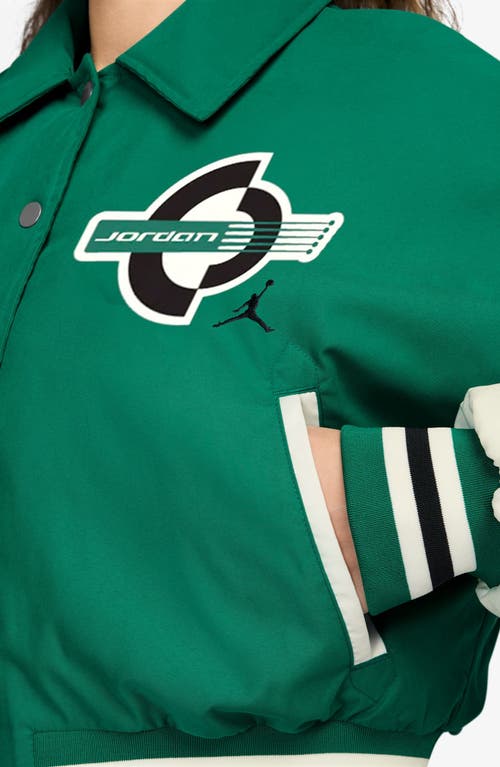 Jordan Brooklyn Varsity Coach's Jacket In Green