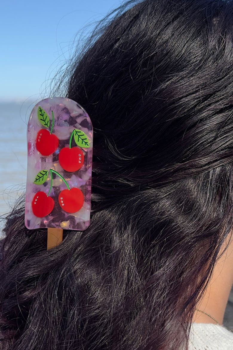 Cherry Popsicle Hair Claw, Alternate, color, Red