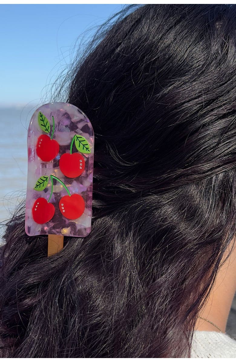 Centinelle Cherry Popsicle Hair Claw, Alternate, color, Red