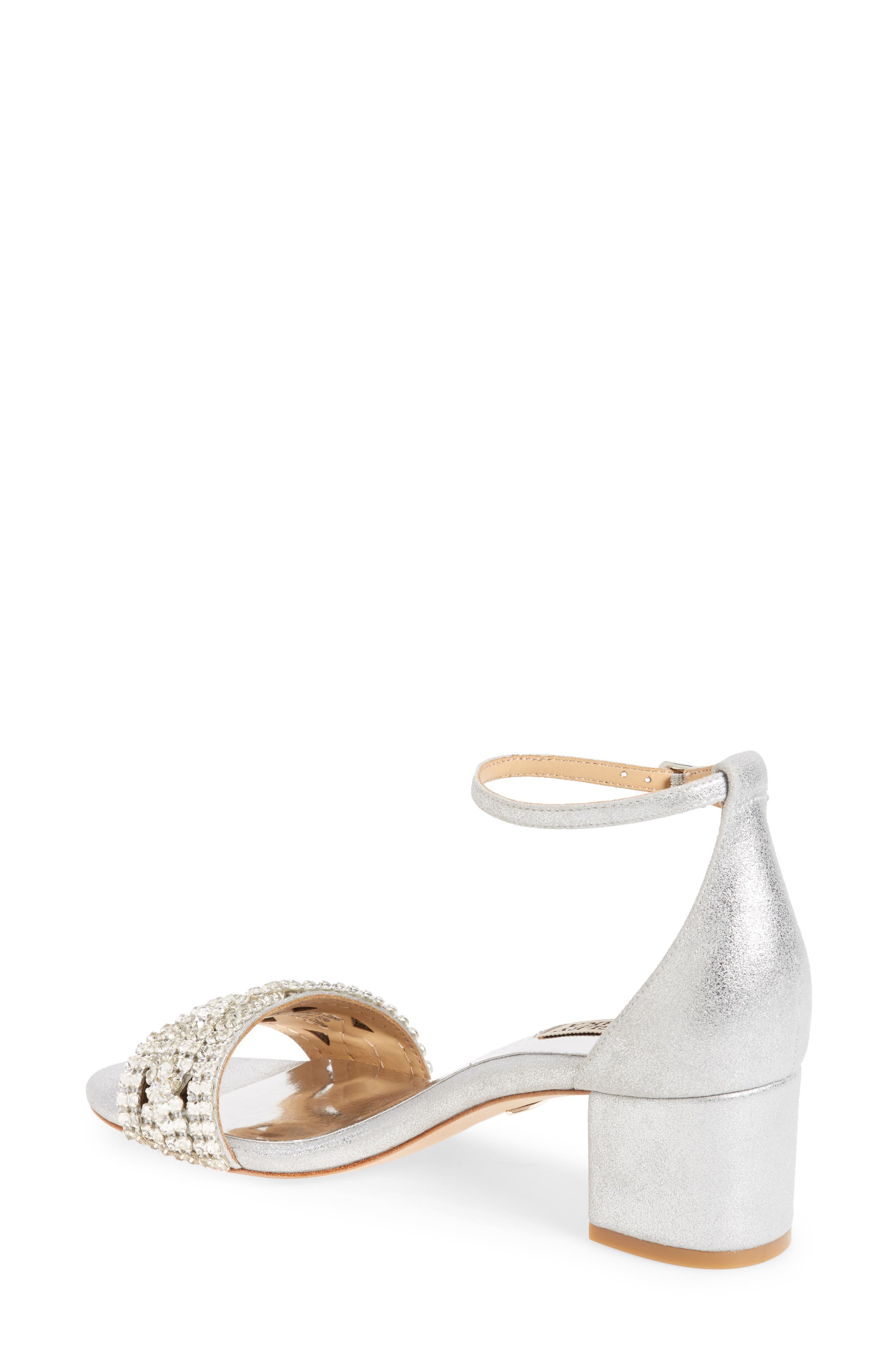 Badgley Mischka Triana Block Heel Pump, Alternate, color, SILVER SUEDE