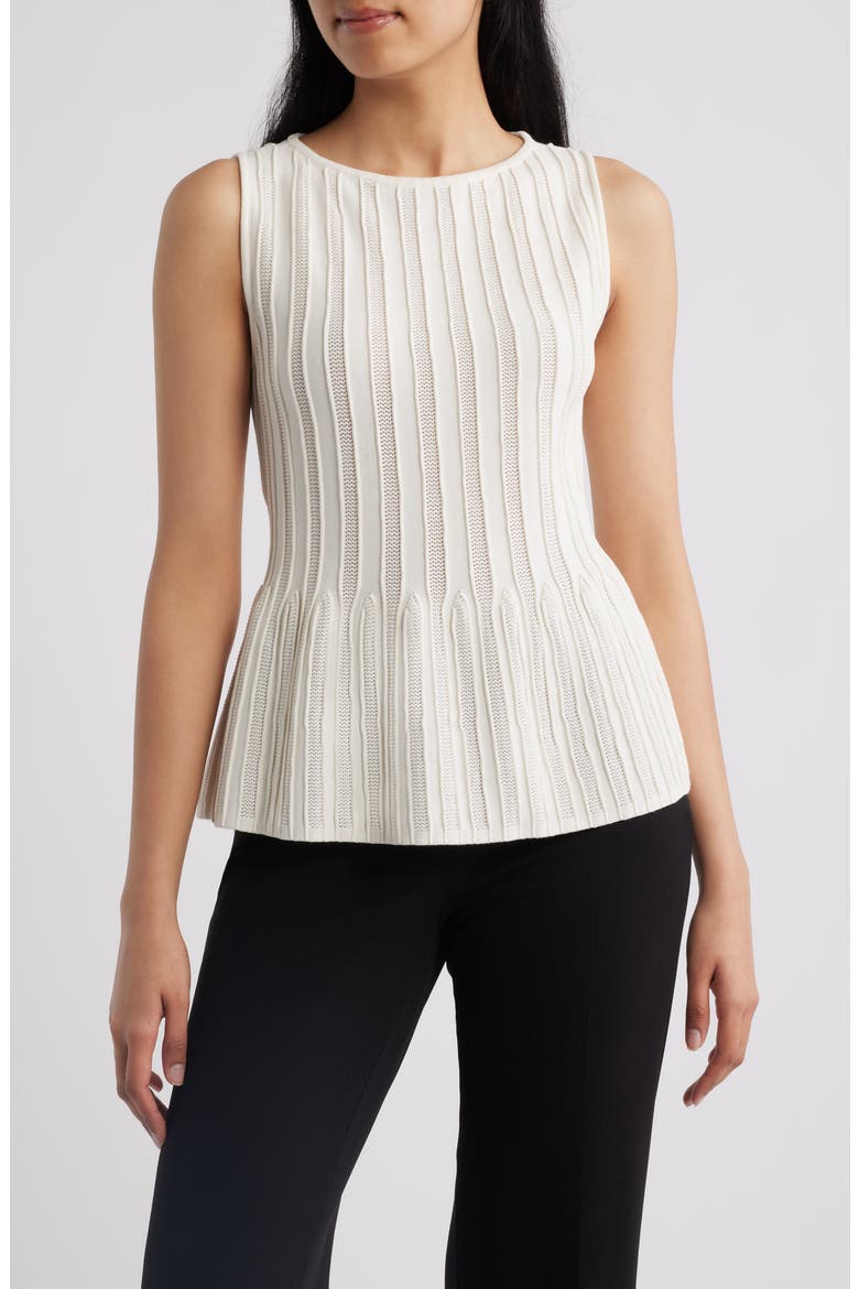 Rib Peplum Tank, Main, color, WHITE DOVE