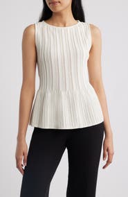 Anne Klein Rib Peplum Tank