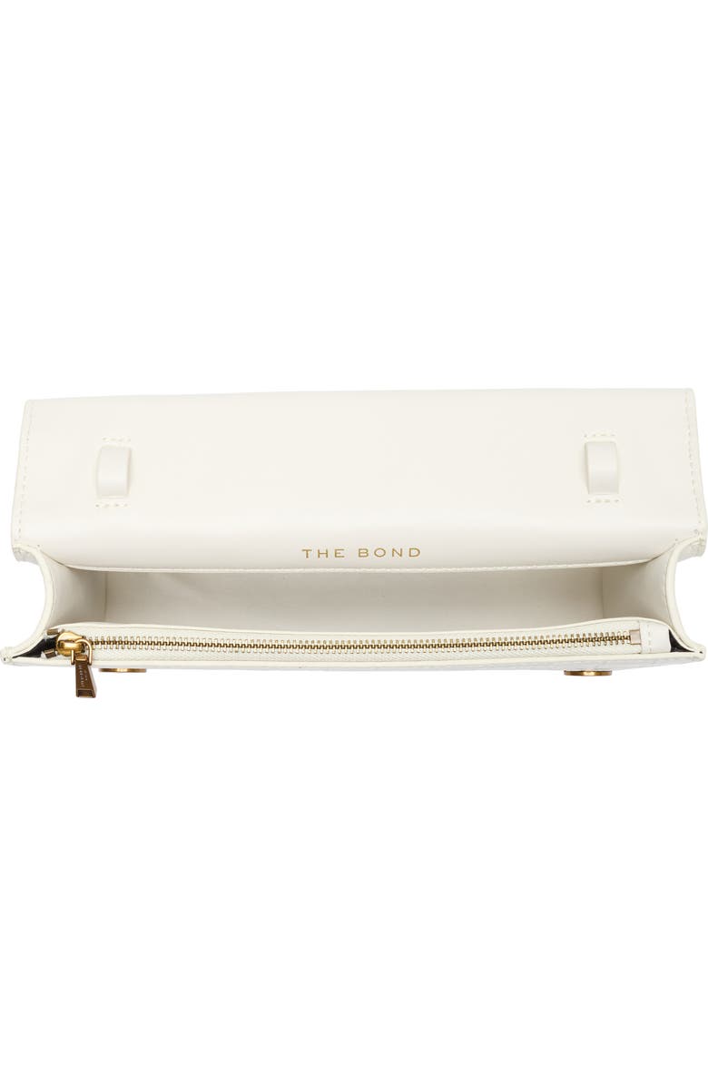 Kurt Geiger London Bond Croc Embossed Leather Top Handle Bag, Alternate, color, White