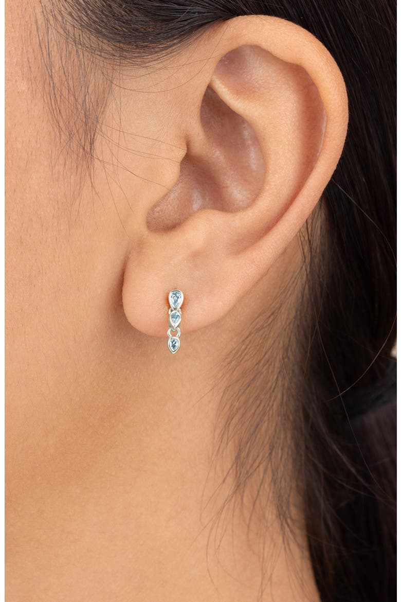 Cristina Pear Link Drop Earrings, Alternate, color, SILVER
