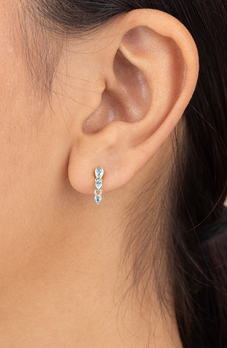 Sterling Forever Cristina Pear Link Drop Earrings, Alternate, color, Silver