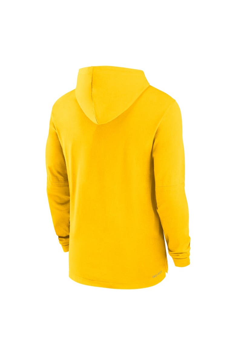 Men's Jordan Brand Maize Michigan Wolverines 2024 Sideline Hoodie Performance Long Sleeve T-Shirt, Alternate, color, Maize