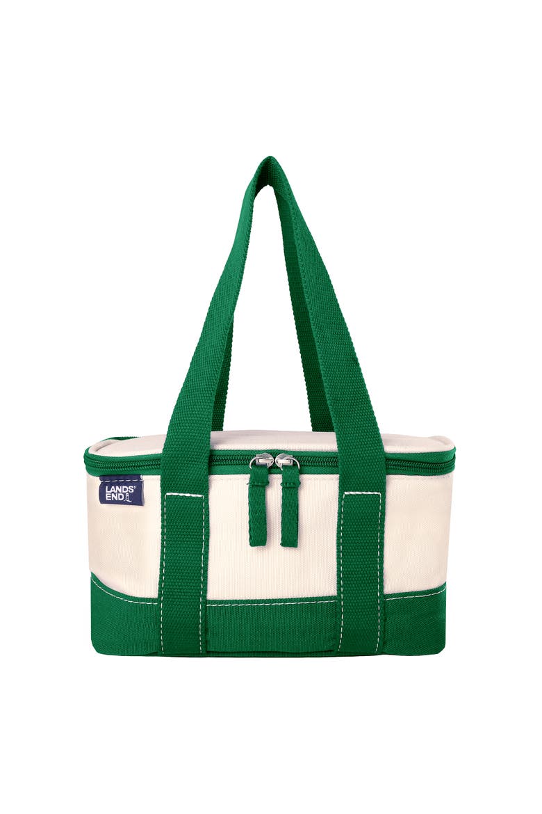 Rectangular Small Cooler Bag Insulated 1.5 Gal, Canvas Soft Cooler with Tote Handles and Zip Closure, Main, color, Kelly Green