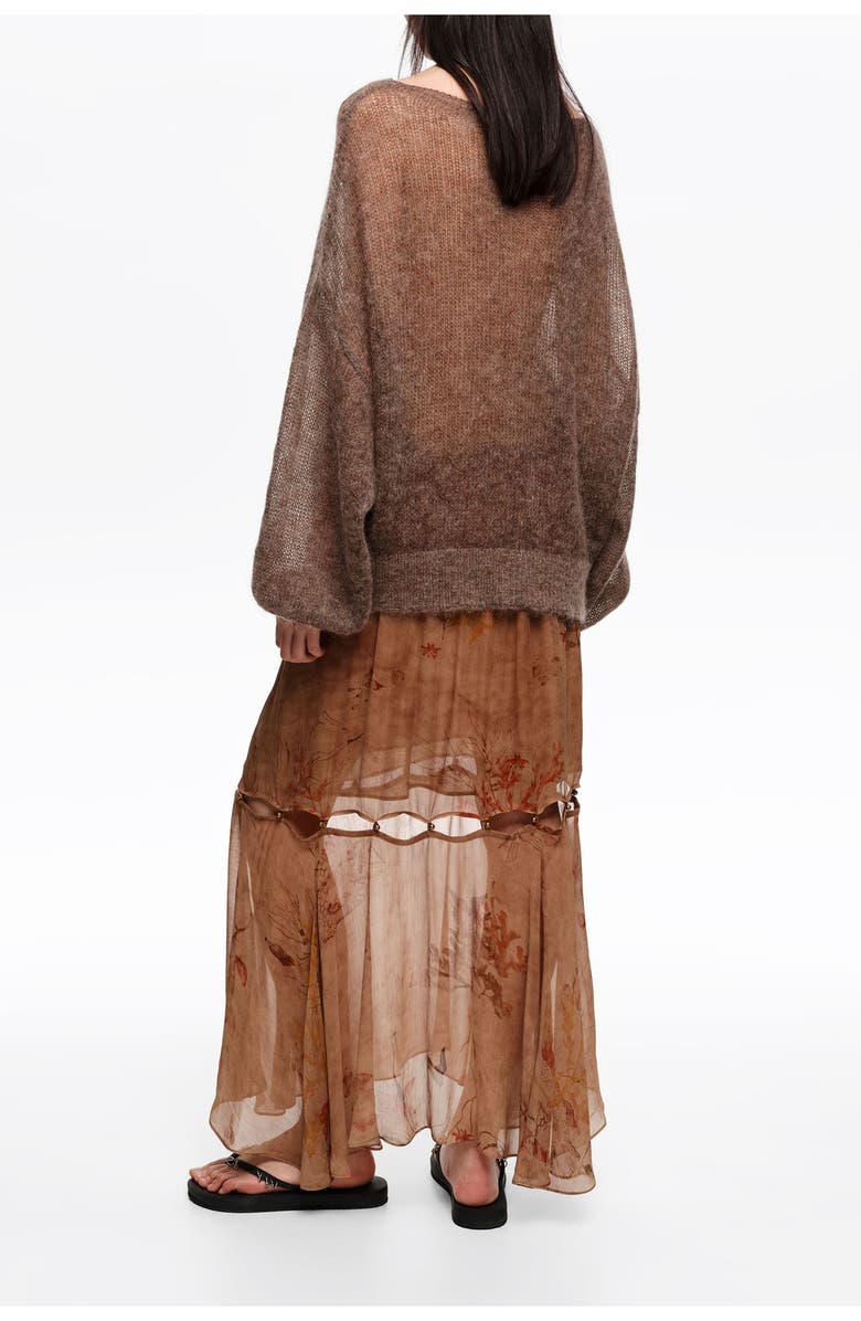 Bimba y Lola Flared Buttoned Skirt, Alternate, color, Underwater Garden