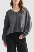 Lush V-Neck Long Sleeve Top
