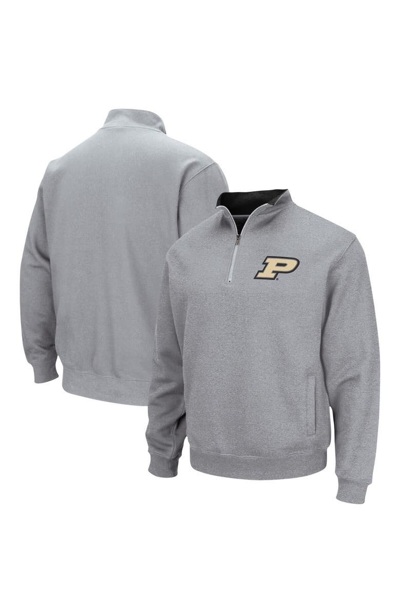COLOSSEUM Men's Colosseum Heathered Gray Purdue Boilermakers Tortugas Team Logo Quarter-Zip Jacket, Main, color, Heather Gray