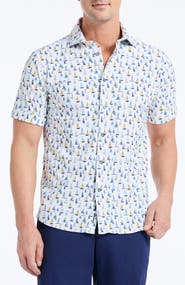 Robert Graham Transpacific Knit Short Sleeve Button-Up Shirt
