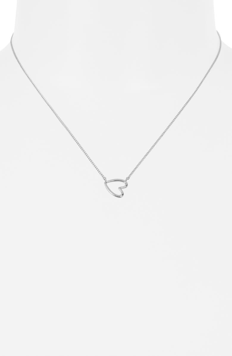 Leith Open Heart Pendant Necklace, Alternate, color, Silver