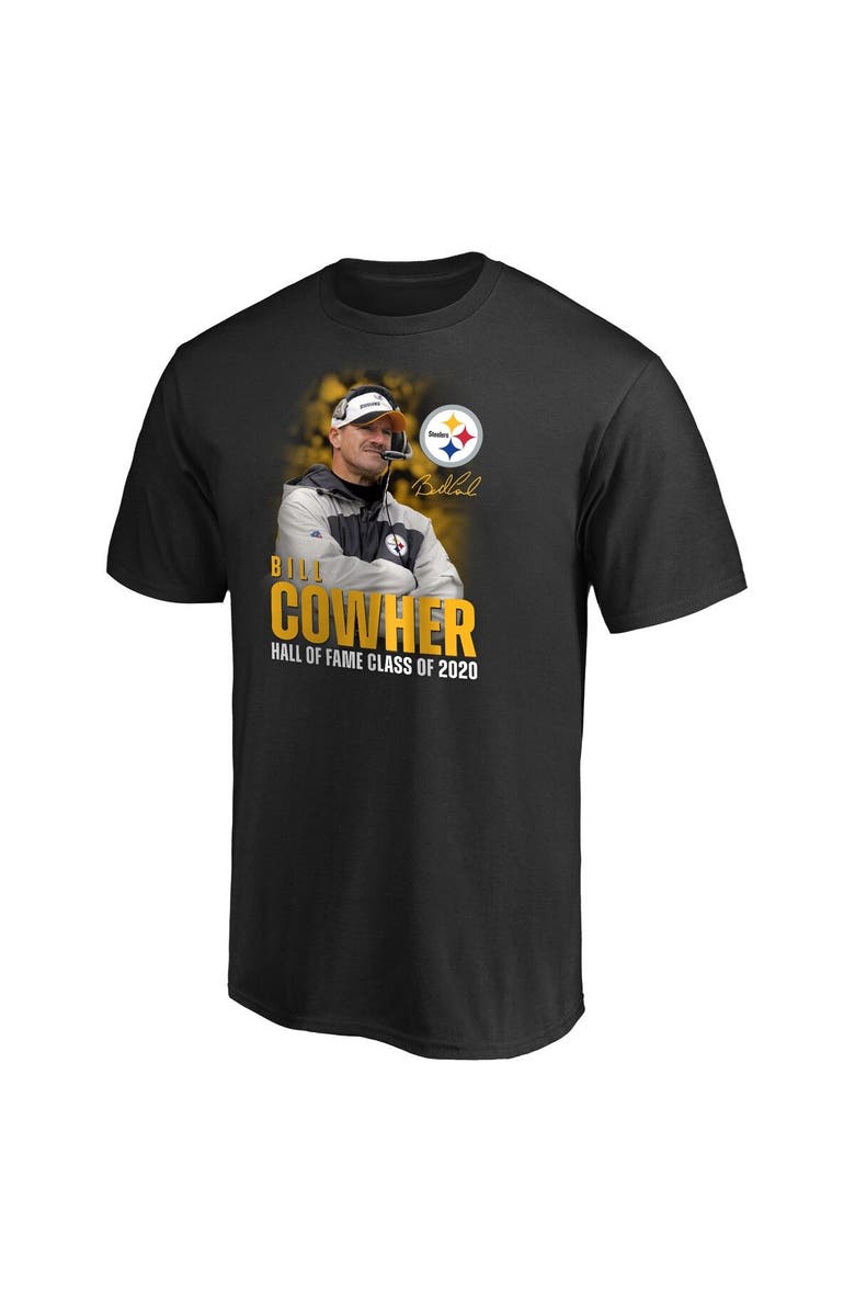 FANATICS Men's Fanatics Branded Bill Cowher Black Pittsburgh Steelers 2020 Pro Football Hall of Fame Inductee Coach Graphic T-Shirt, Alternate, color, 