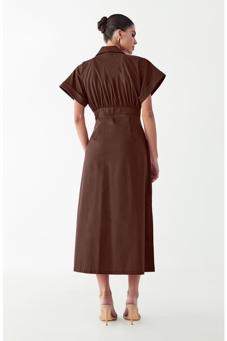 Elsie Midi Dress, Alternate, color, Chocolate