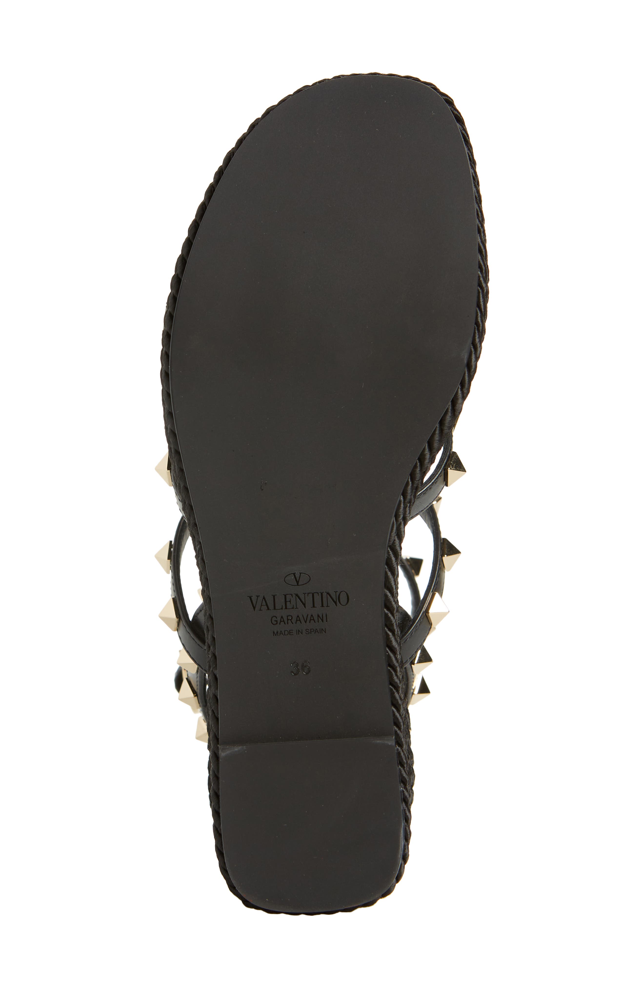 Valentino Garavani Rockstud Torchon Wedge Sandal, Alternate, color, 
