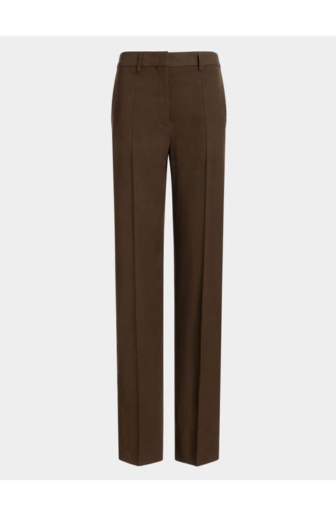 Straight-Leg Pants in Fluid Gabardine