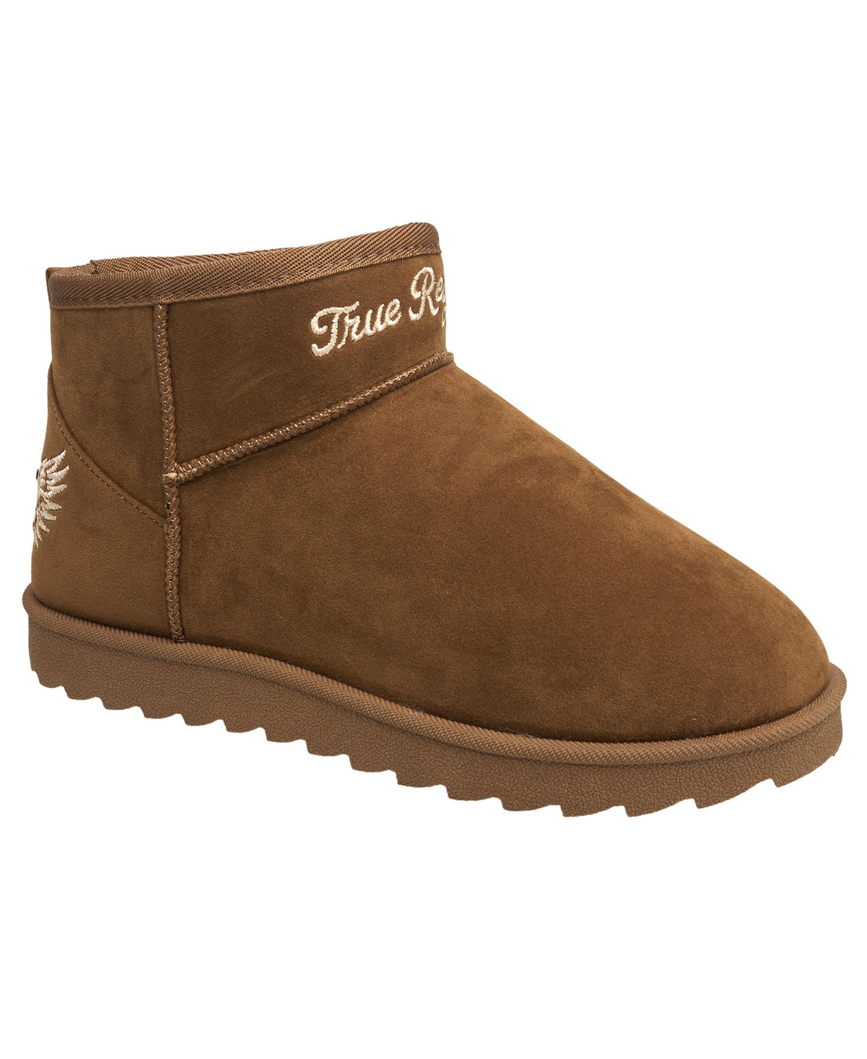 Lana Faux Suede Wings Logo Boot, Main, color, Tan