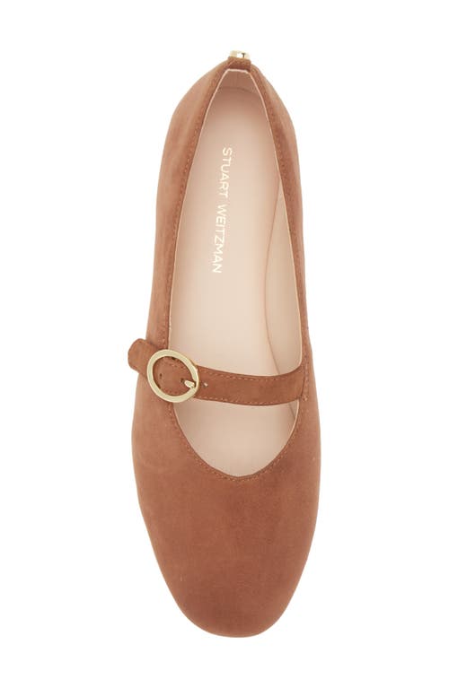 Stuart Weitzman Kyra Mary Jane Flat In Brown